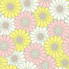 Vector seamless pattern with flowers