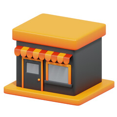 Shopping Store 3D icon Isolate Transparent Background, 3D Rendering illustration