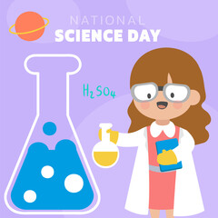 woman scientists in National Science day with science equipment