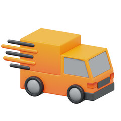 Delivery Truck 3D icon Isolate Transparent Background, 3D Rendering illustration