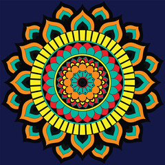 Mandala design. Mandale icon. Bohemic ornament indian and decoration theme. Colorful and isolated design.