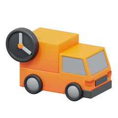 Truck Delivery 3D icon Isolate Transparent Background, 3D Rendering illustration