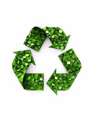 Environmentally friendly recycling concept. 3D rendering of the green icon. Generated by AI