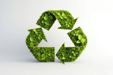 Environmentally friendly recycling concept. 3D rendering of the green icon. Generated by AI