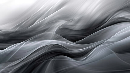 White-Grey Color Liquid Ink Dense Smoky Abstract Misty Background AI Generative