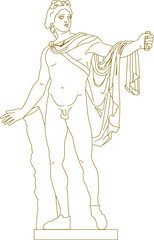 Vector sketch illustration design of classical detail roman greek roman deity statue design