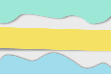 abstract background in pastel colors waves and sun, paper cut style with copy space