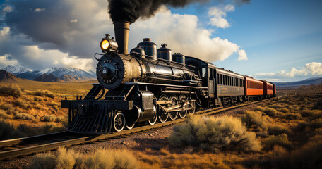 Vintage Steam Train in the American West