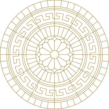 Classic roman greek detailed baground pattern rosettes detail illustration vector sketch