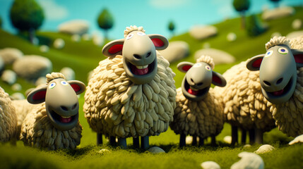 Claymation Sheep: Happy Farm Animal Figurine