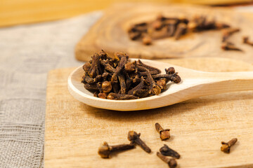 Carnation spice close up. Macro. Spices and herbs.