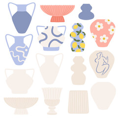 Vector set of vases illustrations