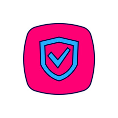 Filled outline Shield icon isolated on white background. Insurance concept. Guard sign. Security, safety, protection, privacy concept. Vector