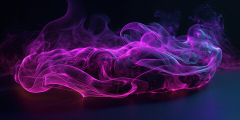 Purple Color Neon Liquid Smoke Very Detailed Abstract Background AI Generative