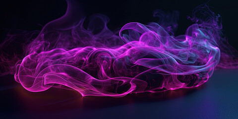 Fototapeta premium Purple Color Neon Liquid Smoke Very Detailed Abstract Background AI Generative