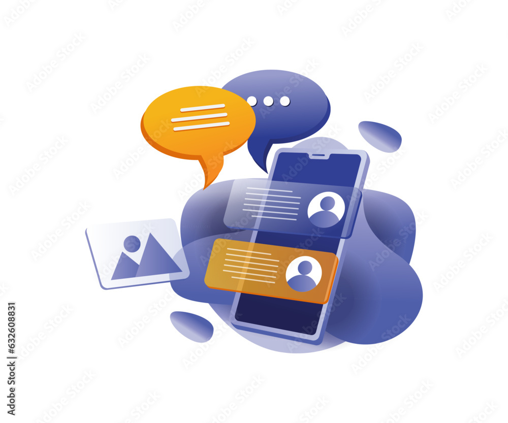 Poster chat with a mobile application