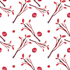 Watercolor seamless patern with autumn leaves. Seasonal wrapping paper. Fall. Raster illustration for packaging, wallapers, wrapping paper, textile.