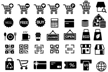 vector icon illustration collection about shopping