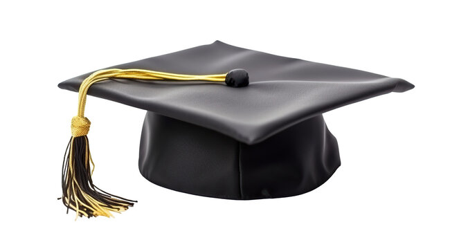 Student graduation cap isolated on white or transparent background cutout. Generative AI