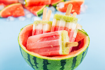 Summer thirst quenching gourmet watermelon popsicles