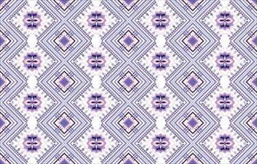 Geometric ethnic oriental ikat pattern traditional Design for background,carpet,wallpaper,clothing,wrapping,Batik,fabric,Vector illustration.embroidery style.