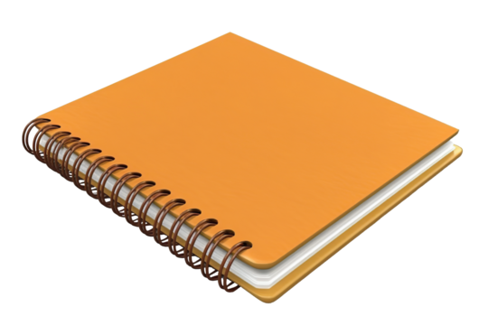 Spiral notebook isolated on white or transparent background cutout. Generative AI