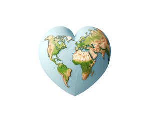 The earth in the shape of a heart.