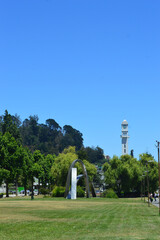 the beautiful bell tower of the university of Concepcion in Chile