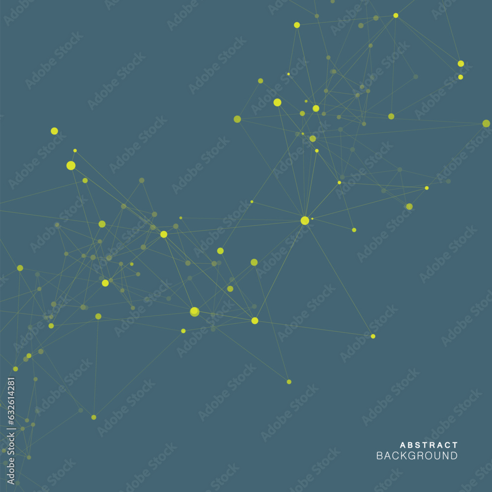 Fototapete abstract connecting dots and lines. polygonal vector background. plexus technology design