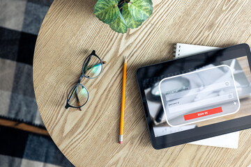 Access window, enter login and password, internet and technology concept.