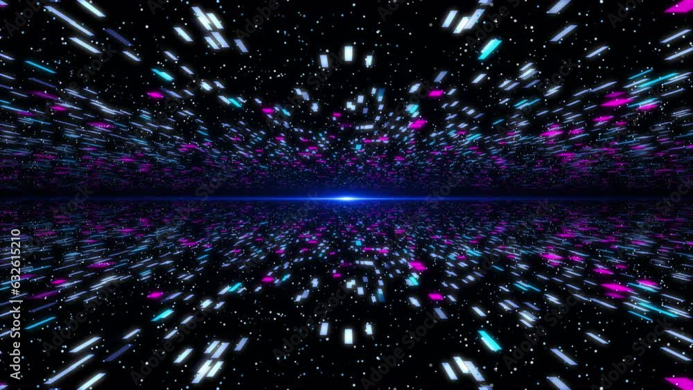 Poster 3d 4k digital cyber punk cyber technology tunnel infinite flight into web structure, abstract circle