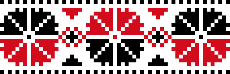 Vector illustration of Ukrainian ornament in stylized style, identity, vyshyvanka, embroidery for print clothes, websites, banners