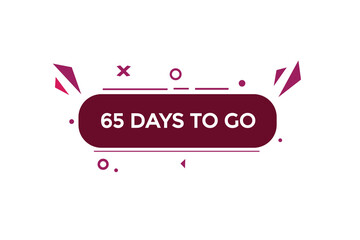 65 days, left countdown to go one time template,65  day countdown left banner label button  
