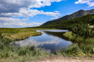 Naklejka na ściany i meble Lake in the High Tatra mountains landscape