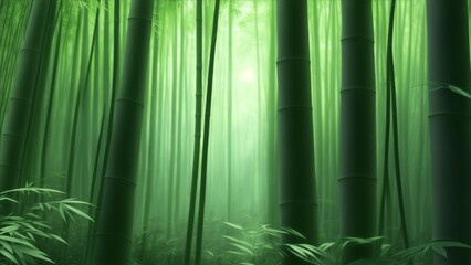 Fototapeta premium bamboo grove nature vibrant tropical rain forest
