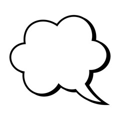 Speech  bubble  icon. Flat  design. Isolated white background