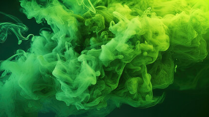 Dense Dark Green Liquid Smoky Abstract Background Generative AI
