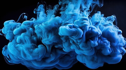 Fototapeta premium Dense Blue-Cyan Liquid Smoky Abstract Foggy Background AI Generative