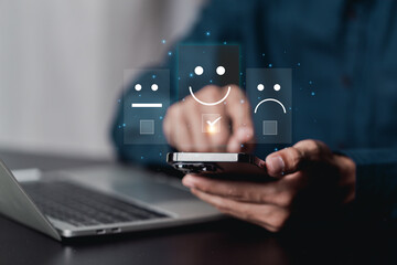 Customer Experience Concept, Best Excellent Services Rating for Satisfaction,excellent rating Five Star. Review, feedback, good, the best of product and service.;