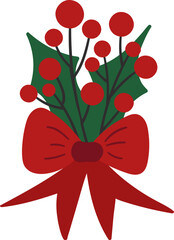 Holy Jolly Christmas bouquet with red bow