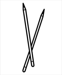 Back to school vector concept on a separate white background. Contour clipart. School accessories for different lessons and studies. Sports and school