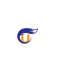   FOX creative modern logo and  U letter logo  simple design with vector graphic.