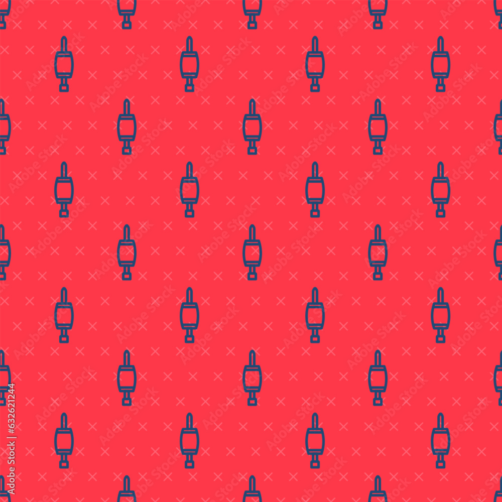 Aufkleber blue line screwdriver icon isolated seamless pattern on red background. service tool symbol. vector