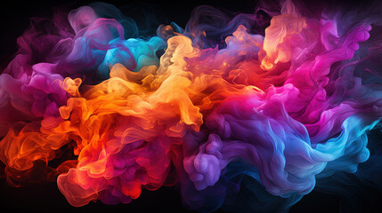 Fototapeta premium Rainbow Colored Dense Liquid Paint Smoky and Foggy Background AI Generative