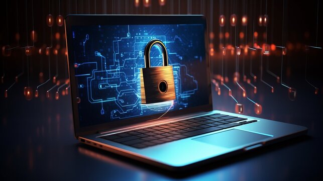 Cybersecurity and data privacy illustration. AI generative.