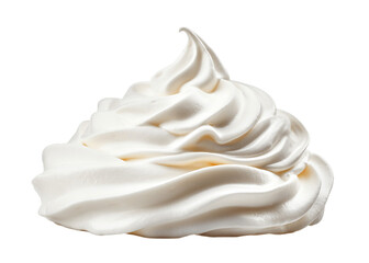 Whipped cream isolated on transparent background. PNG file, cut out