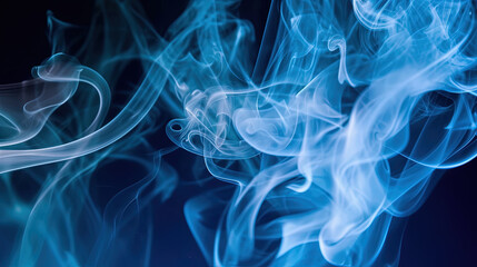 Obraz premium Cyan Color Neon Liquid Smoke Very Detailed Abstract Background AI Generative