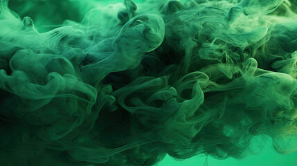 Obraz premium Dense Dark Green Liquid Smoky Abstract Background Generative AI