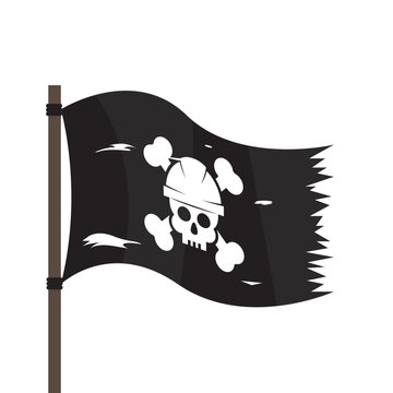 Pirate flag icon. Hacker icon.
