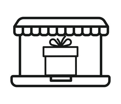 Online shopping icon. Gift shopping site icons.